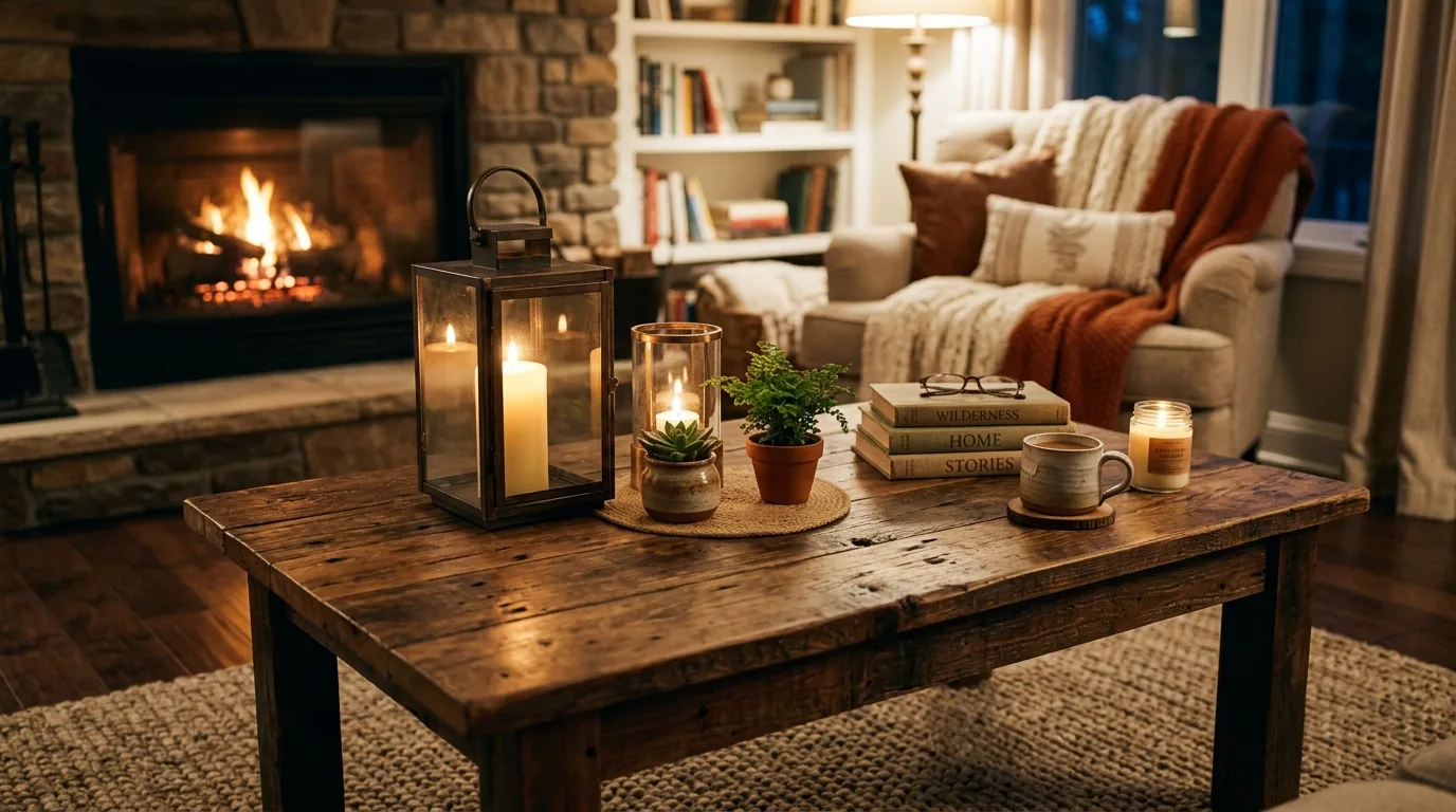 Use symmetry when the room calls for order inspiration for a coffee table centerpiece.